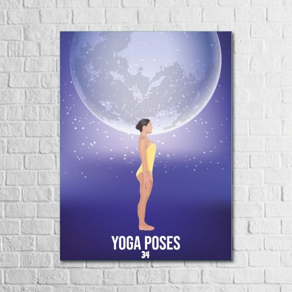 Yoga Serisi Yoga Poses-34 13,5x18 cm Ahşap Tablo, Yoga Tablo