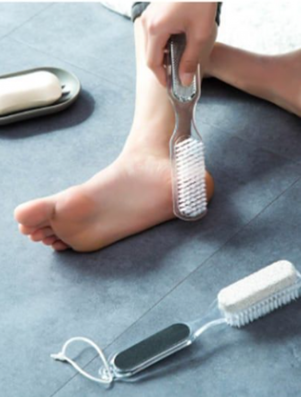 Fırçalı Topuk Taşı 4 Step Pedicure Paddle topuk ponza taşı 4 farklı kullanım tek ürün