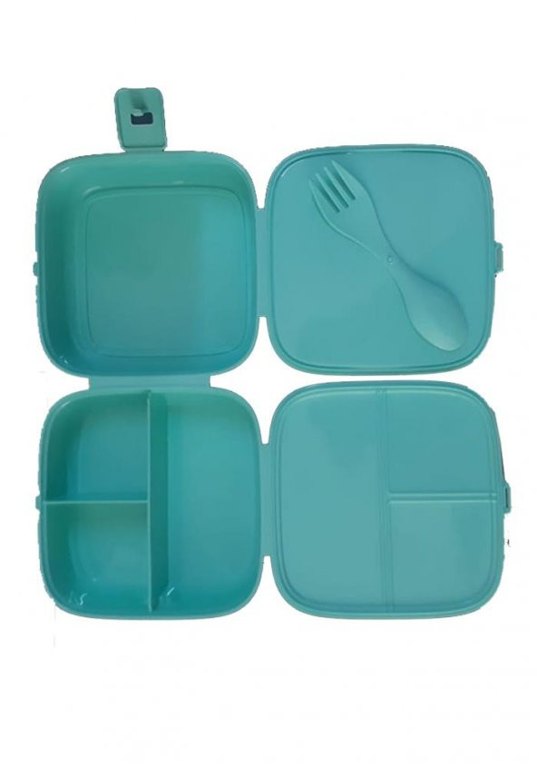 Lol Beslenme Kutusu Turkuaz 4 Bölmeli Lol Kız Figürlü 1 Adet Yemek Saklama Kabı Beslenme Çantası - 3