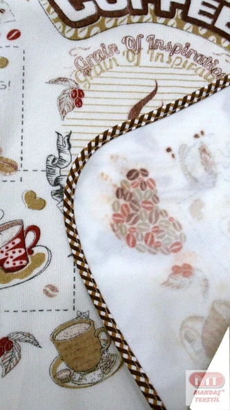 6 Adet Dijital Baskılı Sıvı Geçirmez Mutfak Önlüğü-Coffee - Resim 3