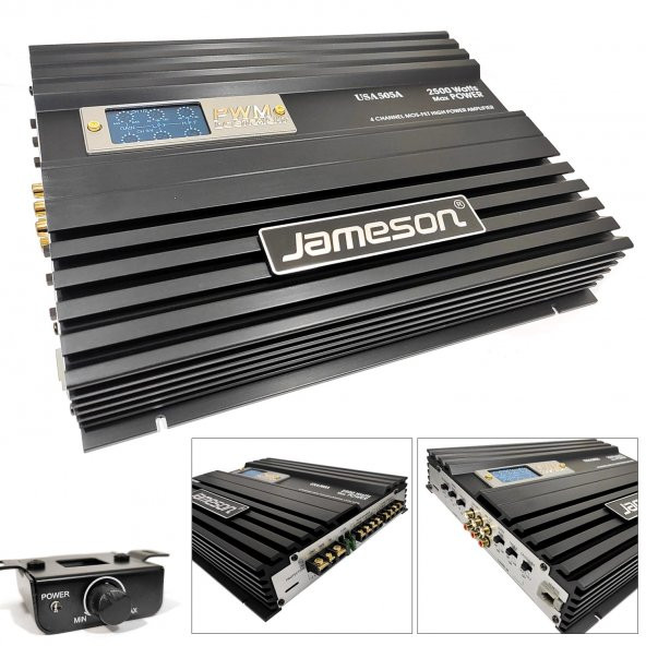 OTO ANFİ 2500W 4 KANAL BASS KONTROL JAMESON USA-505A