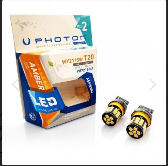 PHOTON T20 ÇİFT DUY TURUNCU LED OTO AMPUL W21/5W (AMBER RENK) - 2