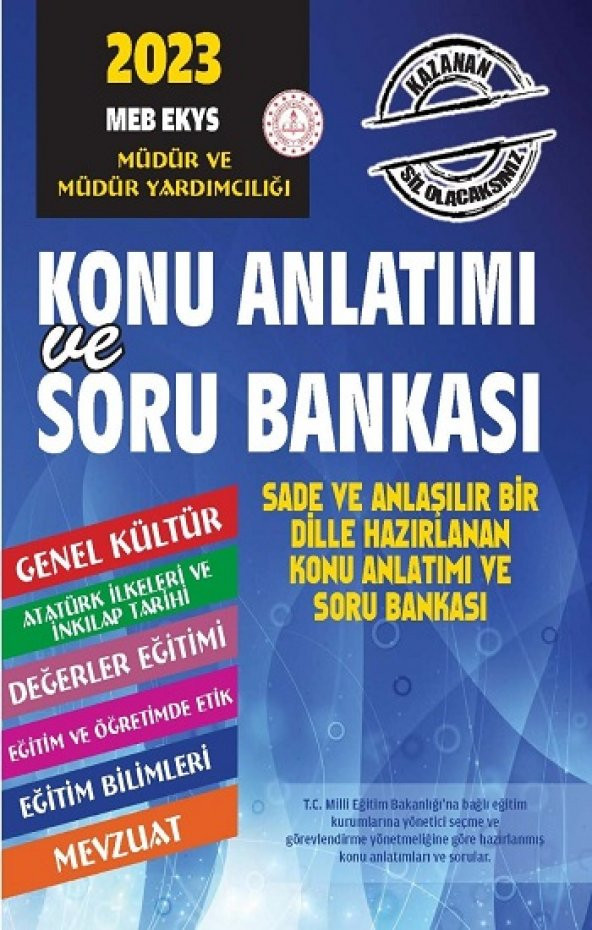 2023 MEB EKYS Müdür ve Müdür Yardımcılığı Konu Anlatımlı Soru Bankası - 1