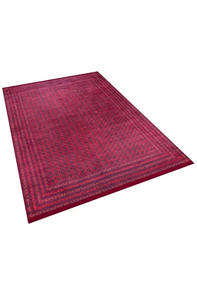 Frenda Home Yıkanabilir Pamuk Taban Kırmızı Afgan Halı  KIRMIZI 200X290 - 2