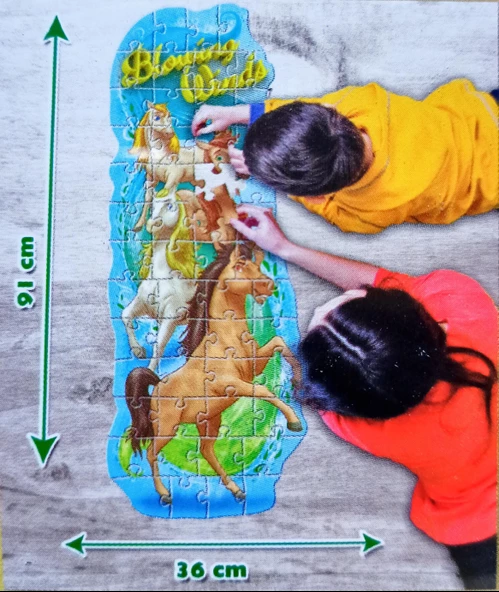 Sevimli Atlar (Horses) XL Dev Yer Puzzle/Yapboz (52 Parça) - 2