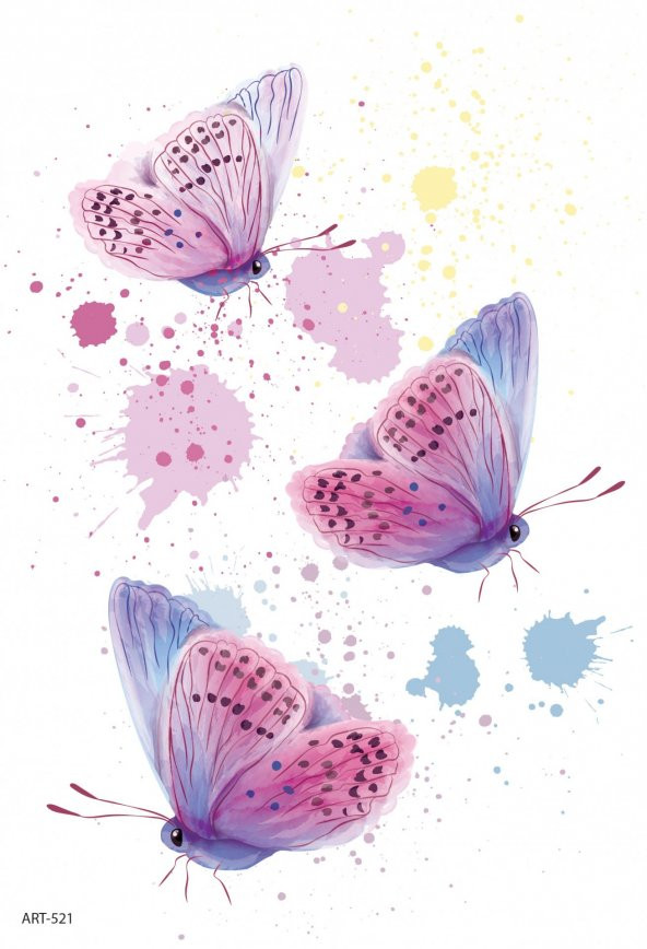 Butterfly Geçici Dövme,Geçici Tattoo ,Vücut Dövme,Kol Bilek Dövme,Boyun Dövme,Sırt Dövme - 2