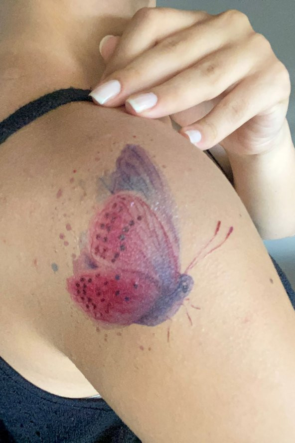 Butterfly Geçici Dövme,Geçici Tattoo ,Vücut Dövme,Kol Bilek Dövme,Boyun Dövme,Sırt Dövme - 3