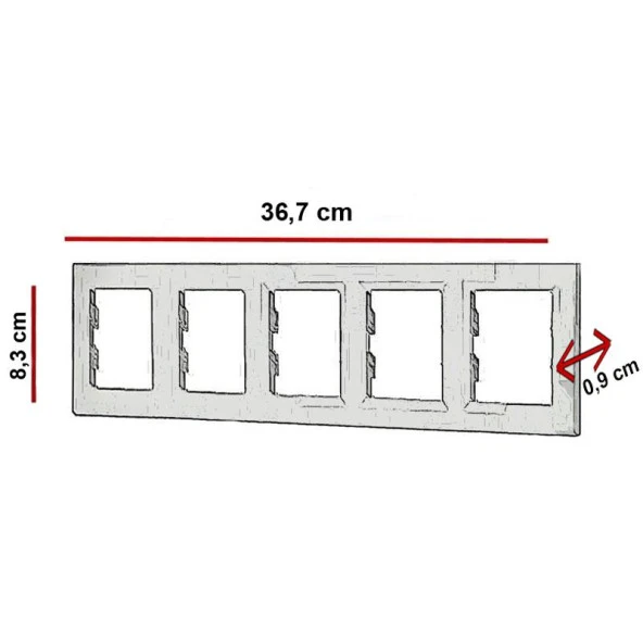 Schneider Asfora Krem 5'li Yatay Çerçeve - Resim 2