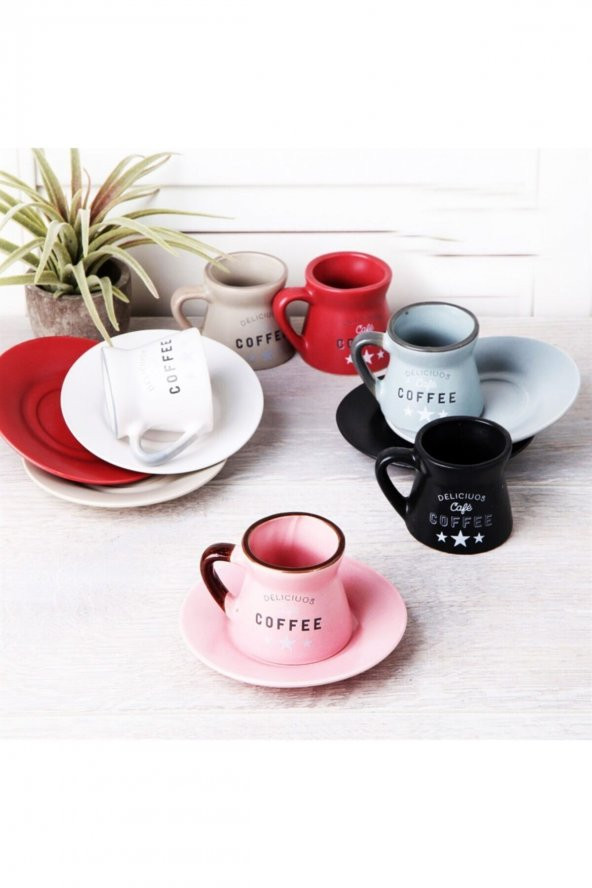 Kahve Fincan Takımı  6lı Mat Renkli (10272)