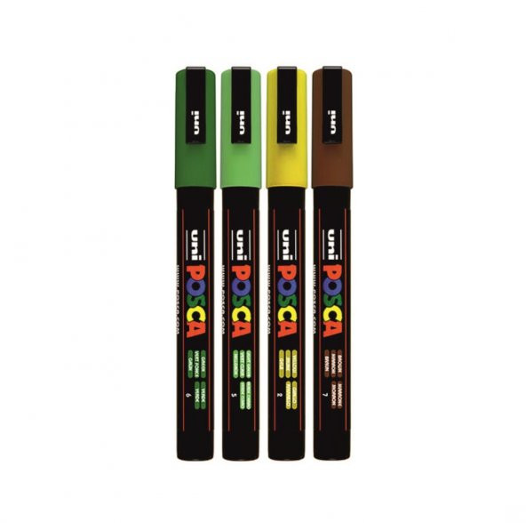 Uni Posca 3M Boyama Markörü Ana Renkler 4lü Set