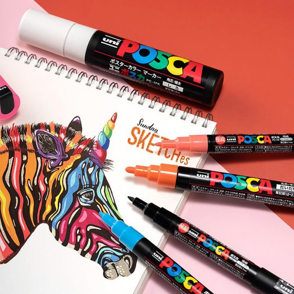 Uni Posca 3M Boyama Markörü Ana Renkler 4lü Set - 2