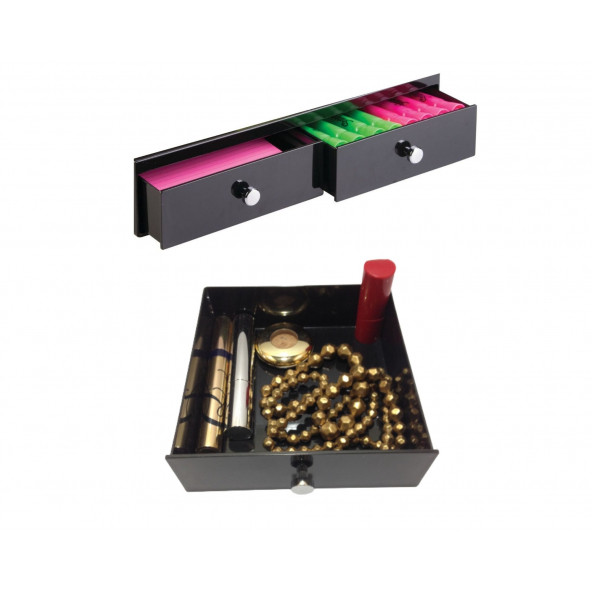 Z65W21 ÇEKMECE İÇİ KOZMETİK VE TAKI DÜZENLEYİCİ SİYAH 15x16x4cm - 2