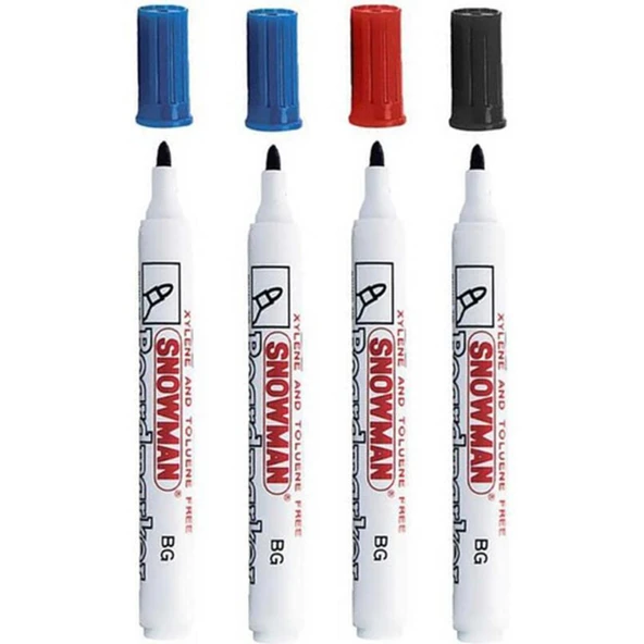 Snowman Bg-12 K Tahta Kalemi Kırmızı - 2 Mavi - Siyah - 1