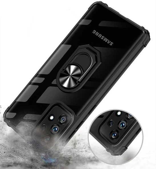 Galaxy A52 Kılıf Zore Mola Kenar Köşe ve Yüzük Kısımları Renkli Kılıf - Resim 8