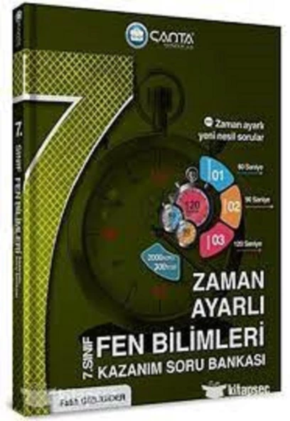 7. Sınıf Fen Bilimleri Zaman Ayarlı Kazanım Soru Bankası Çanta Yayınları ürün görseli 1