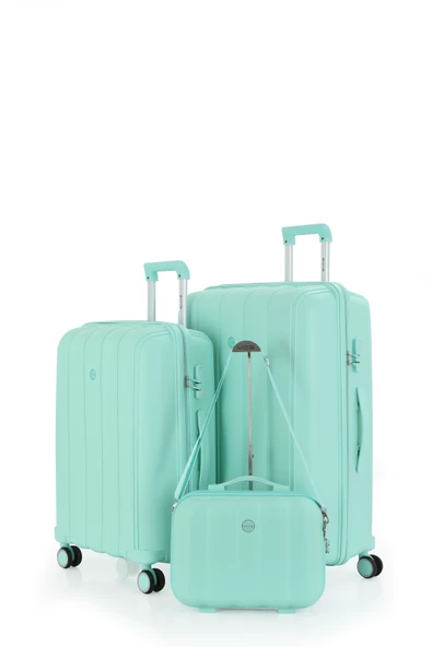 Mçs Polipropilen 3'lü Valiz Seti Büyük & Orta & Makyaj V305 - 8