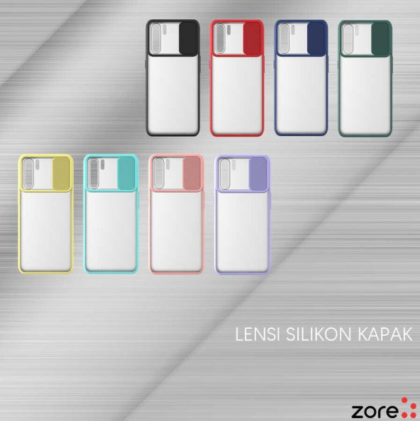 Oppo A91 Kılıf Zore Lensi Sürgülü Kamera Koruyucu Kılıf - 10