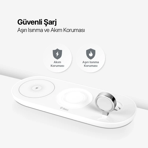 ttec SmartCharger Air+ iPhone+Apple Watch+AirPods Kablosuz Hızlı Şarj Aleti ve PD 20W Seyahat Şarj Aleti - Resim 4