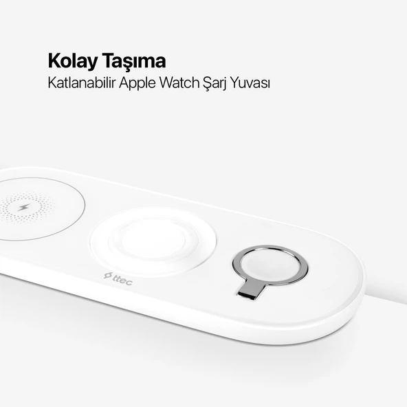 ttec SmartCharger Air+ iPhone+Apple Watch+AirPods Kablosuz Hızlı Şarj Aleti ve PD 20W Seyahat Şarj Aleti - Resim 5