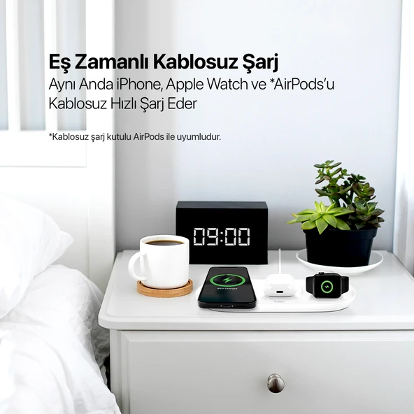 ttec SmartCharger Air+ iPhone+Apple Watch+AirPods Kablosuz Hızlı Şarj Aleti ve PD 20W Seyahat Şarj Aleti - Resim 2