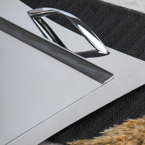 Nehir Karanfil Sade 18/10 Paslanmaz Çelik Çay Kahve Servis Tepsisi - 3