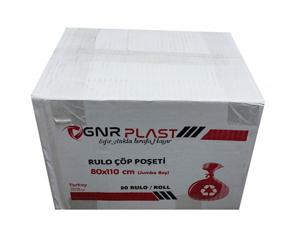 GNR Endüstriyel Jumbo Çöp Torbası Poşeti - 2 Kat - Siyah - 400 Gr. - 80x110 Cm. - 10 Adetlik 5 Rulo - 3
