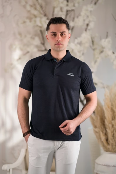 POLO YAKA DÜĞMELİ PAMUKLU YAZLIK ERKEK T-SHİRT - 3