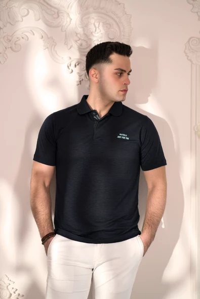 POLO YAKA DÜĞMELİ PAMUKLU YAZLIK ERKEK T-SHİRT - 4