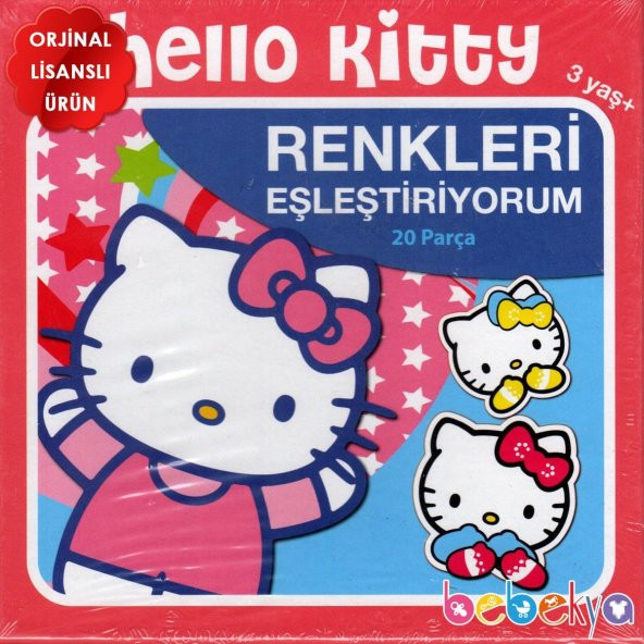 Hello Kitty Eşleştirme Yapboz Kartları 20 Parçalı Renkleri Öğreniyorum Puzzle