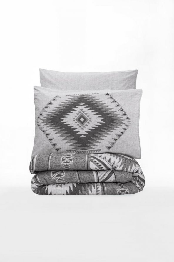 Cotton Box Etnich Nevresim Takımı Çift Kişilik Delos Antrasit - Resim 3