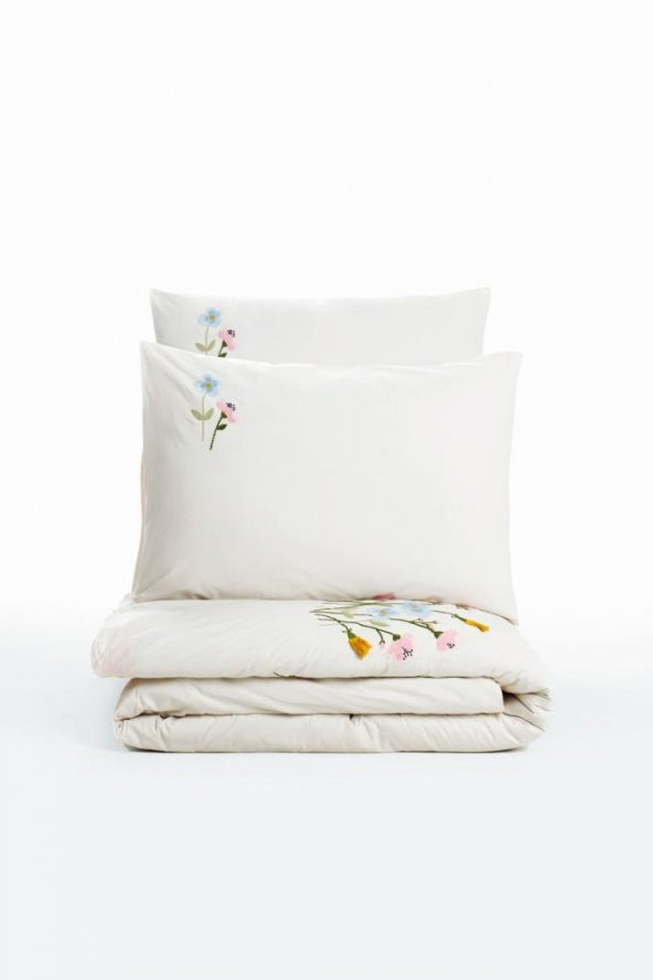 Cotton Box Brode Ranforce Çift Kişilik Nevresim Takımı Delbin Pembe - Resim 3