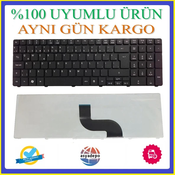 Acer Aspire 5810TZG Klavye Siyah TR ürün görseli 1