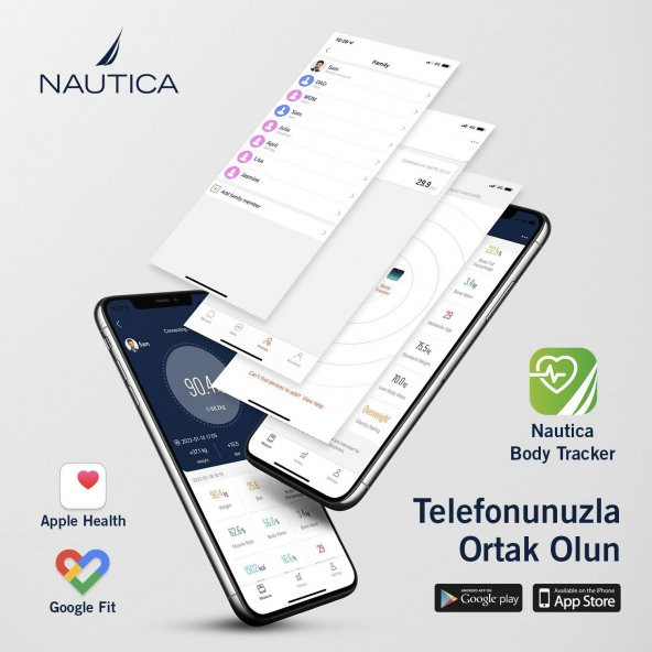 Nautica Classic Collection Plus Vücut Analizli Akıllı Bluetooth Tartı Baskül Yeşil - 4