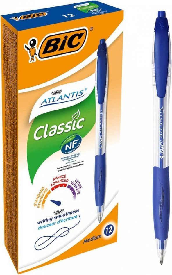BIC ATLANTIS CLASSIC MAVI BASMALI TUKENMEZ KLM 12L - 2