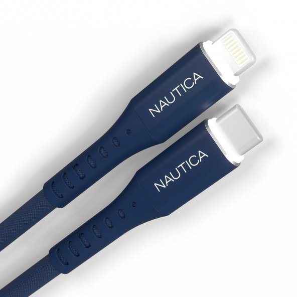 Nautica C55 PD USB-C to Lightning 20W Led Işıklı Şarj ve Data Kablosu 1.2M Navy