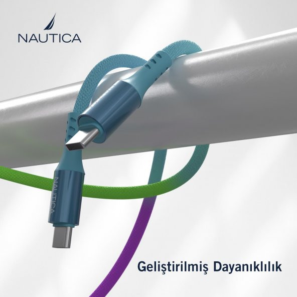 Nautica C38 Type-C to Type-C 65W Led Işıklı Şarj ve Data Kablosu 1.2M Çok Renkli - 5