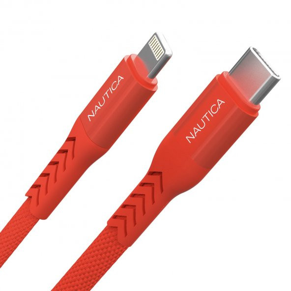Nautica C50 USB-C to Lightning PD 20W Hızlı Şarj ve Data Kablosu 2.1M Kırmızı