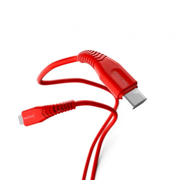 Nautica C100 USB-C to Lightning PD 18W Hızlı Şarj ve Data Kablosu 1.2 Metre Kırmızı - 3