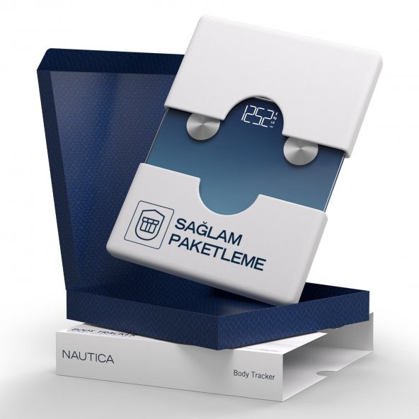 Nautica Gradient Collection Vücut Analizli Akıllı Bluetooth Tartı Baskül Navy Mavi - Resim 6