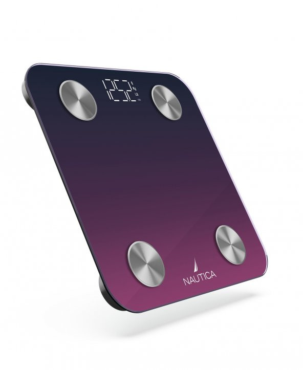Nautica Gradient Collection Vücut Analizli Akıllı Bluetooth Tartı Baskü Navy Fuşya - Resim 3