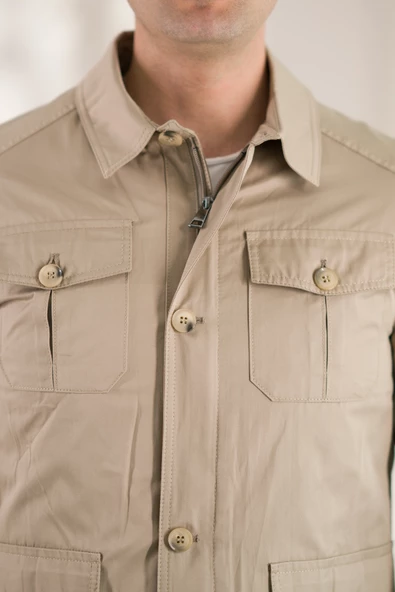 SLİMFİT YAKALI CEPLİ ASTARLI BAHARLIK ERKEK MONT - 12