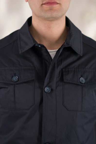 SLİMFİT YAKALI CEPLİ ASTARLI BAHARLIK ERKEK MONT - 6