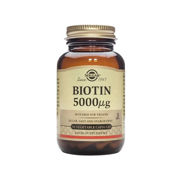 Solgar Biotin 5000 Mcg 50 Veg Kapsül-SKT:08/2028