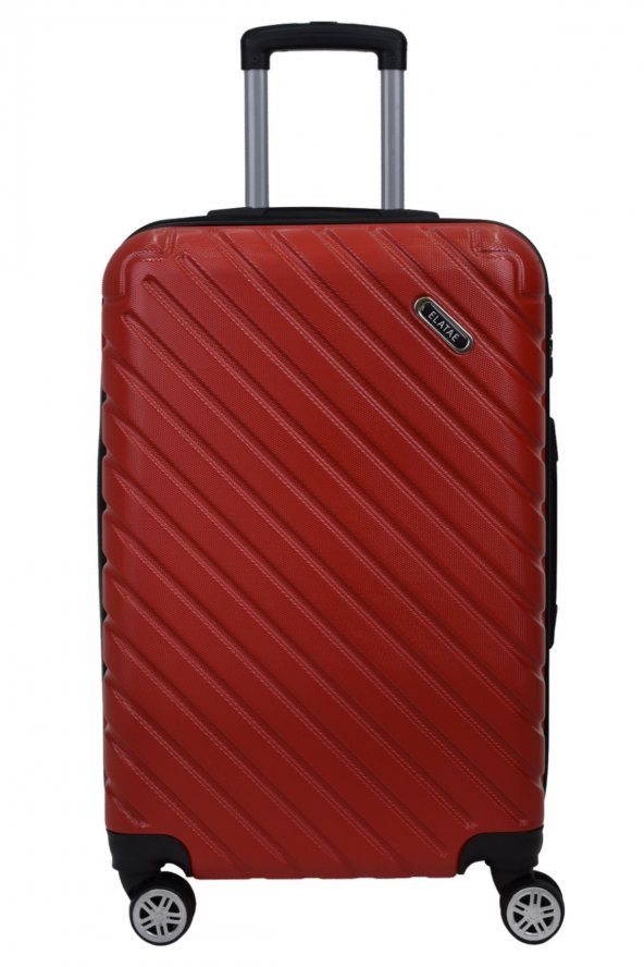 2li Valiz Seti Elatae Pro Abs Valiz Büyük Boy ve Makyaj Kırmızı 2li Set 1001 - Resim 2