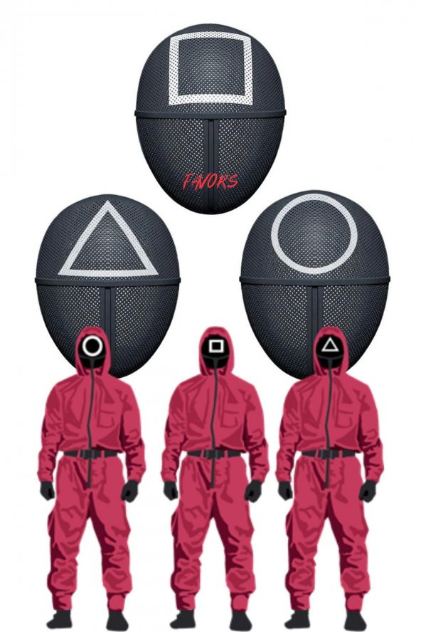 Squid Game Maske Kare (1 ADET) - 2