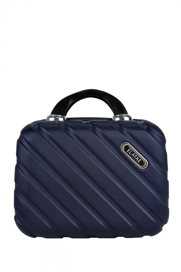 3lü Valiz Seti Elatae Pro Abs Valiz Büyük - Kabin Boy ve Makyaj Lacivert 1001 - Resim 4