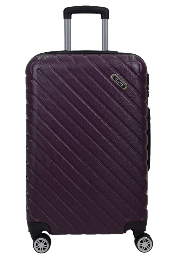 4lü Valiz Seti Elatae Pro Abs Valiz Büyük - Orta - Kabin Boy ve Makyaj Mor 1001 - Resim 2