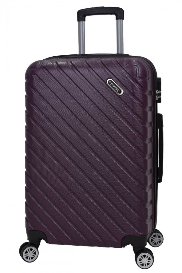 4lü Valiz Seti Elatae Pro Abs Valiz Büyük - Orta - Kabin Boy ve Makyaj Mor 1001 - Resim 7