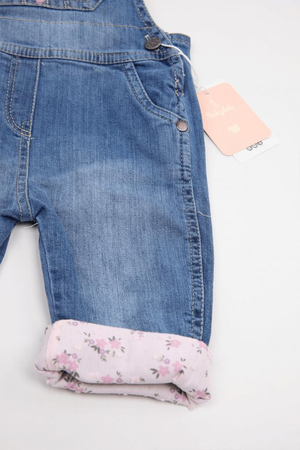 Kot Salopet Gömlek Kız Bebek Çocuk Bayramlık 2'li Takım 13854 - 4