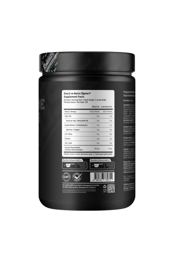 Kingsize Nutrition Creatine Powder 1000 Gr - 2